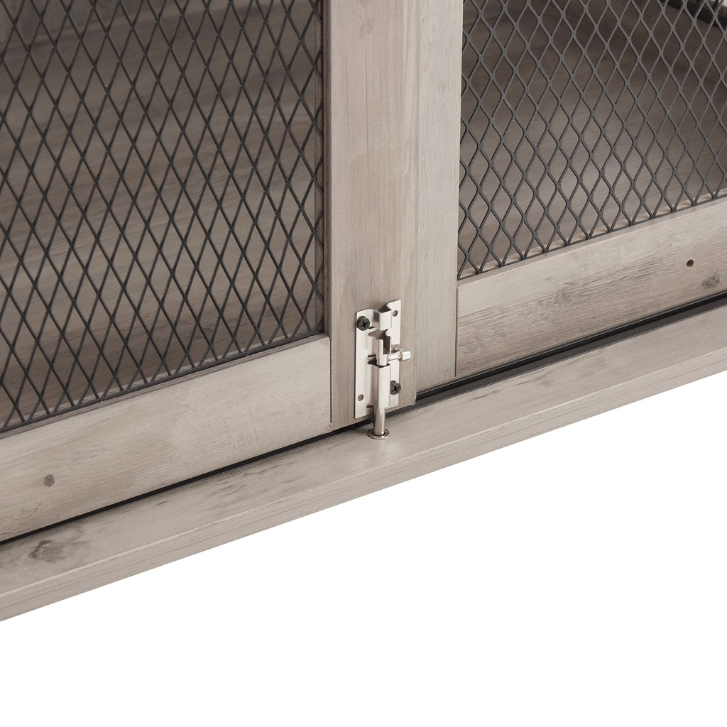 Farmhouse Dog Cage Crate Furniture with Sliding Barn Door