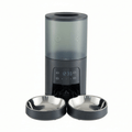 6L Automatic Cat Feeder for 2 Cats, Timed Cat Food Dispenser with 2 Stainless Bowls, 10s Voice Recorder, Dual Power Supply, 6 Meals 50 Portions Per Day, Dual Pet Feeder for Cat and Dog