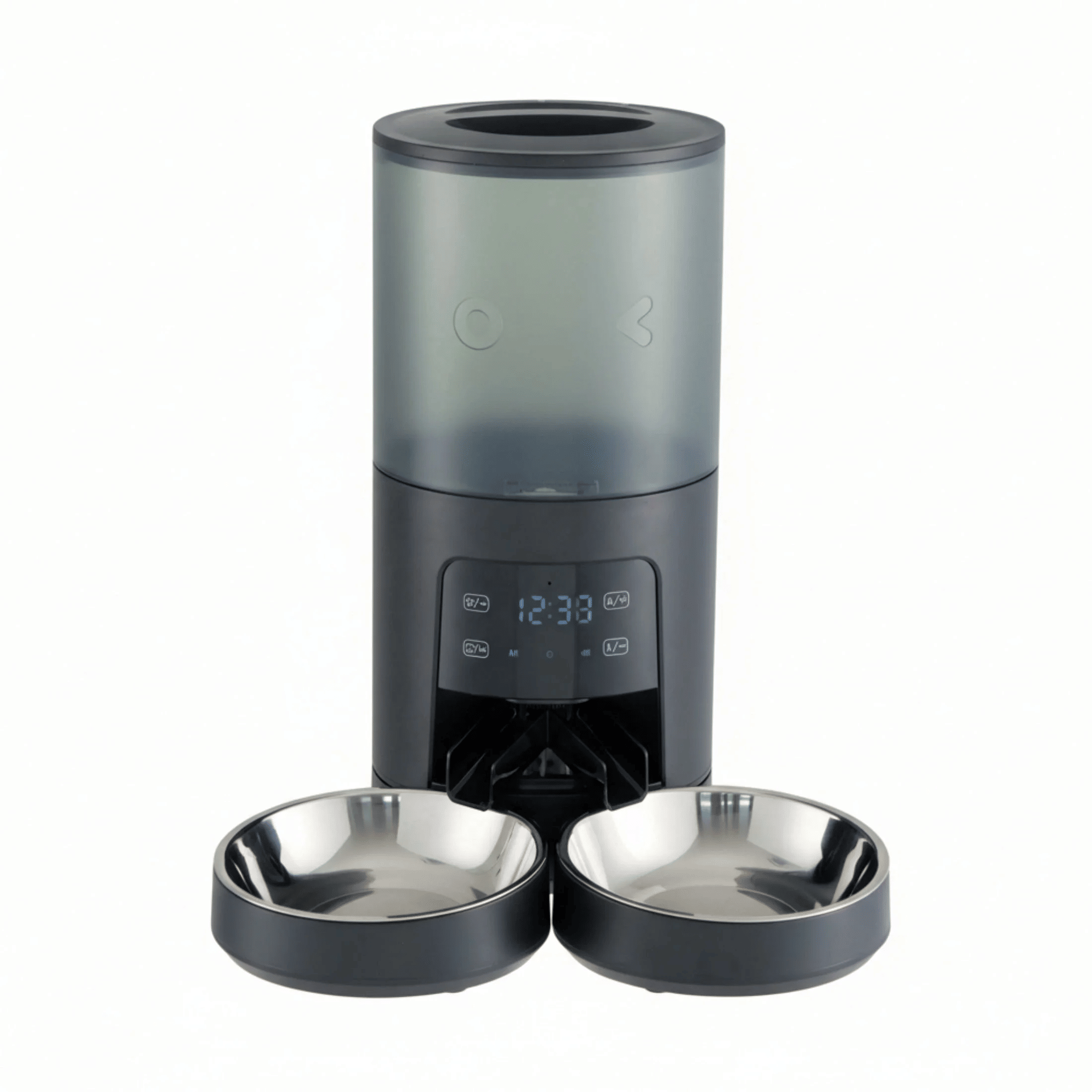 6L Automatic Cat Feeder for 2 Cats, Timed Cat Food Dispenser with 2 Stainless Bowls, 10s Voice Recorder, Dual Power Supply, 6 Meals 50 Portions Per Day, Dual Pet Feeder for Cat and Dog